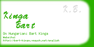 kinga bart business card